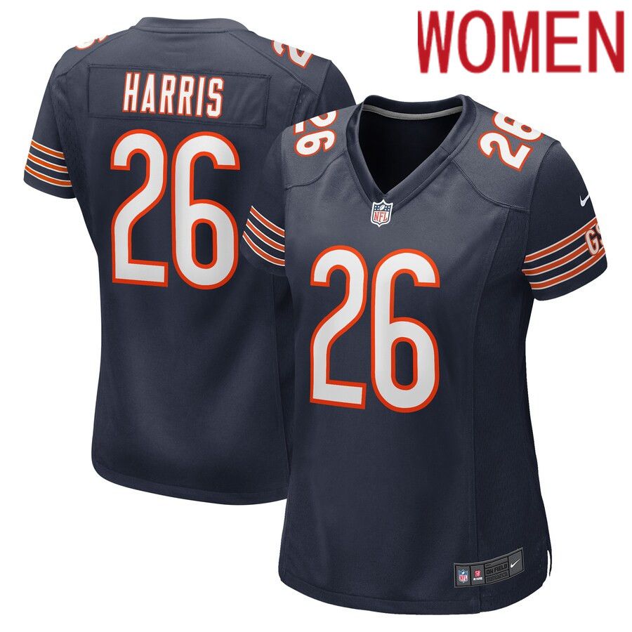 Women Chicago Bears 26 Davontae Harris Nike Navy Game Player NFL Jersey